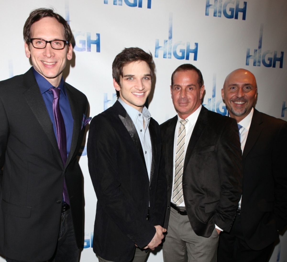 Stephen Kunken & Evan Jonigkeit & Matthew Lombardo & Rob Ruggiero attending the Broadway Opening Night Performance After Party for 'High' in New York City. at 