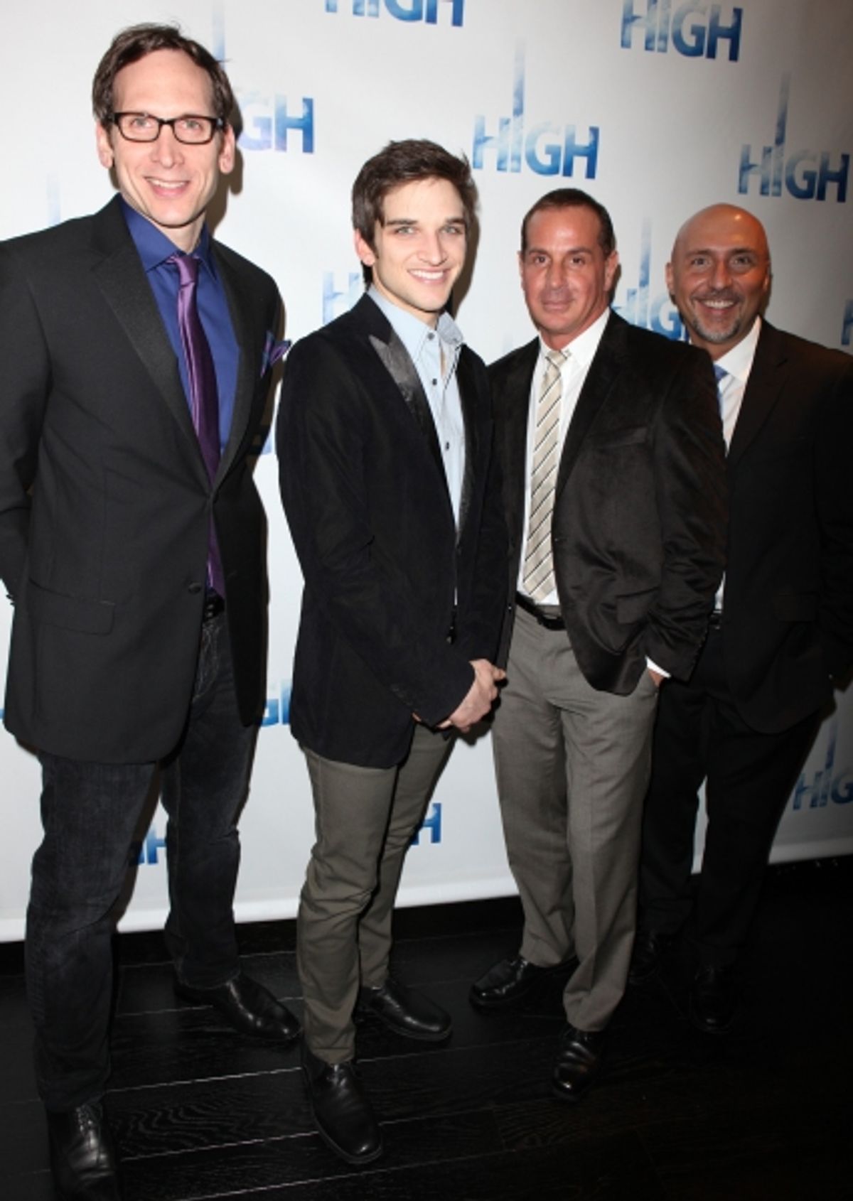 Stephen Kunken & Evan Jonigkeit & Matthew Lombardo & Rob Ruggiero attending the Broadway Opening Night Performance After Party for 'High' in New York City. at 