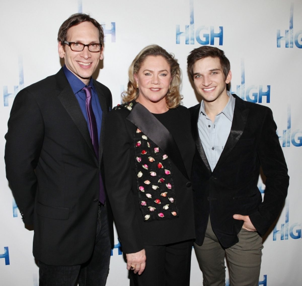 Stephen Kunken & Kathleen Turner & Evan Jonigkeit attending the Broadway Opening Night Performance After Party for 'High' in New York City. at 