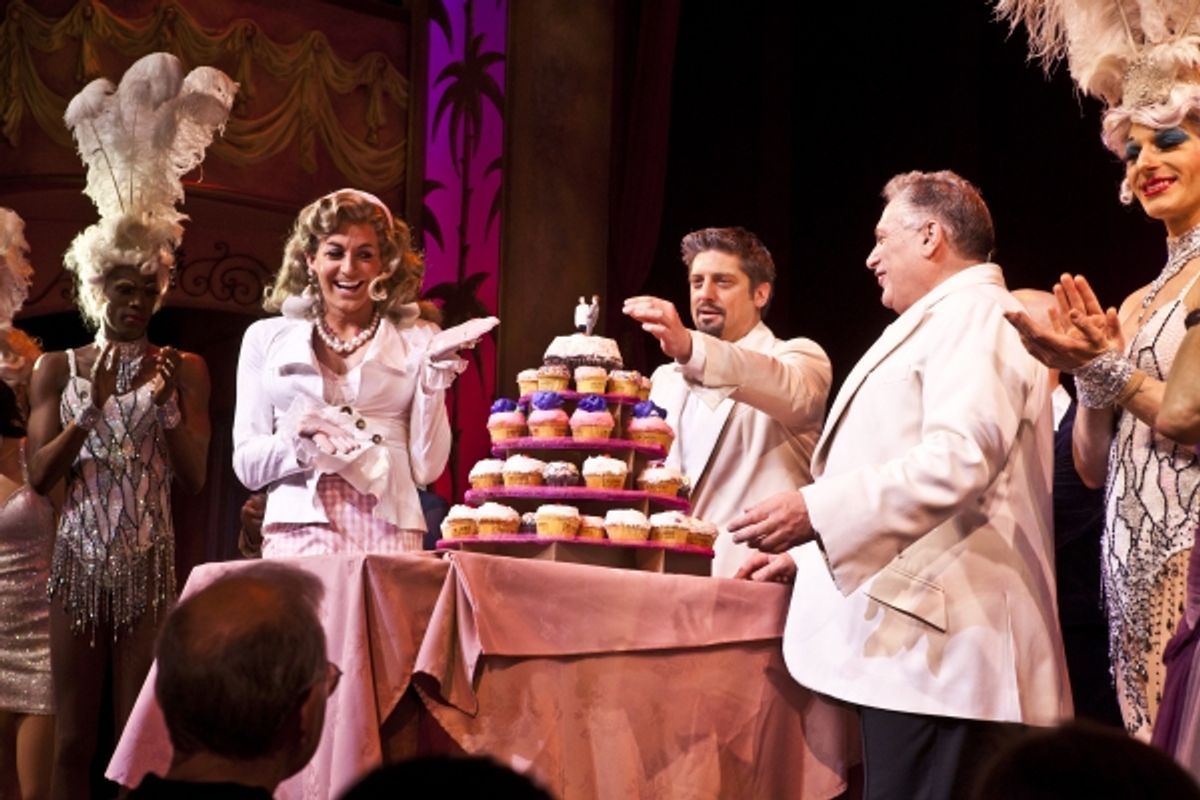 Terry Lavell, Todd Lattimore, Christopher Sieber, Harvey Fierstein at 