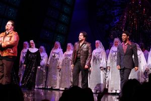 John Tracy Egan, Caesar Samayoa, Demond Green & Company during the Broadway Opening Night Curtain Call for 'Sister Act' in New York City. @ BroadwayWorld John Tracy Egan, Caesar Samayoa, Demond Green & Company during the Broadway Opening Photo