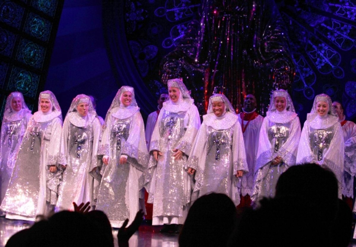 Ensemble Cast during  the Broadway Opening Night Curtain Call for 'Sister Act' in New York City. at 