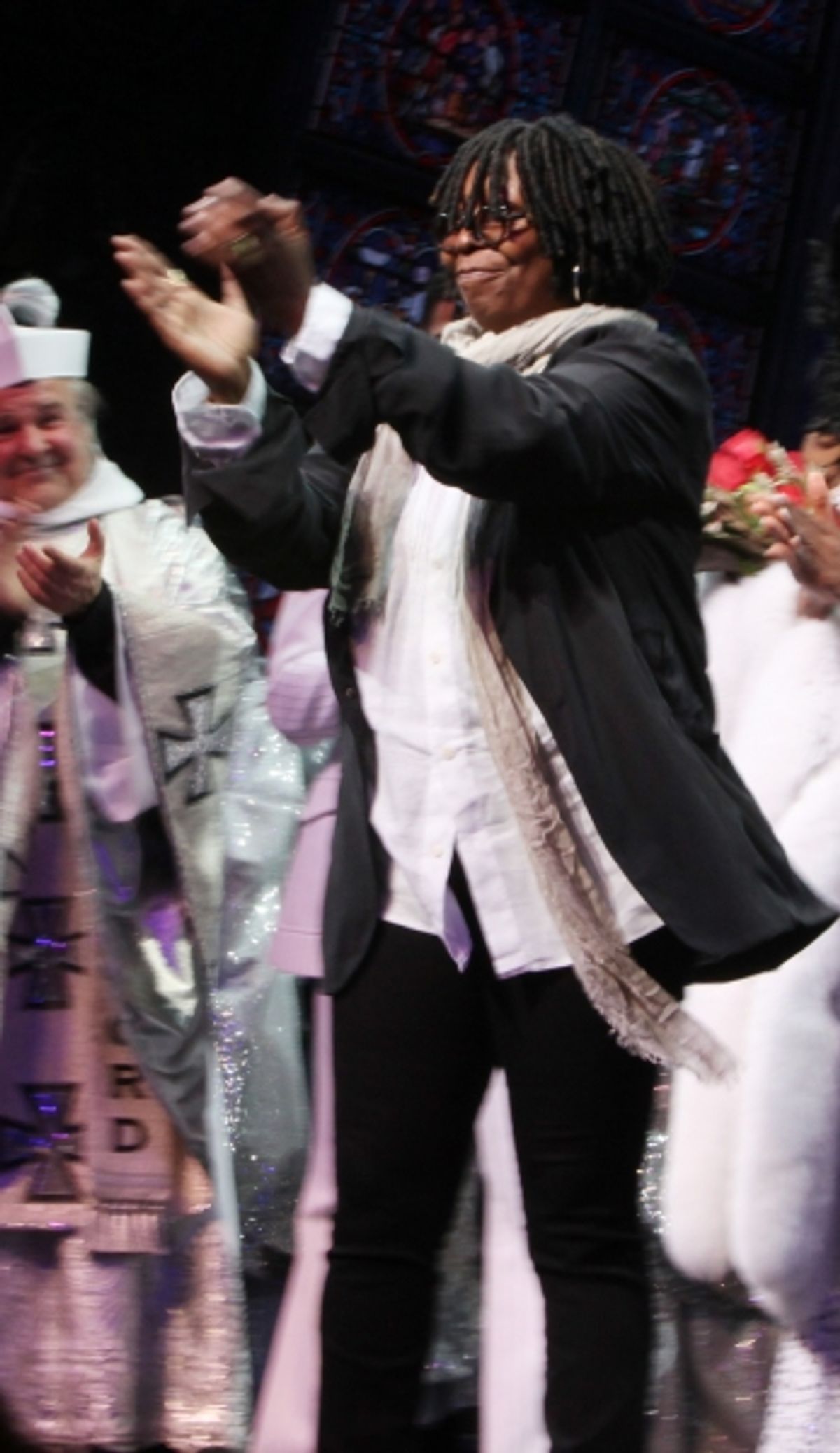 Whoopi Goldberg during  the Broadway Opening Night Curtain Call for 'Sister Act' in New York City. at 
