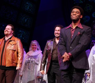 John Tracy Egan, Caesar Samayoa & Demond Green during  the Broadway Opening Night Cur Photo