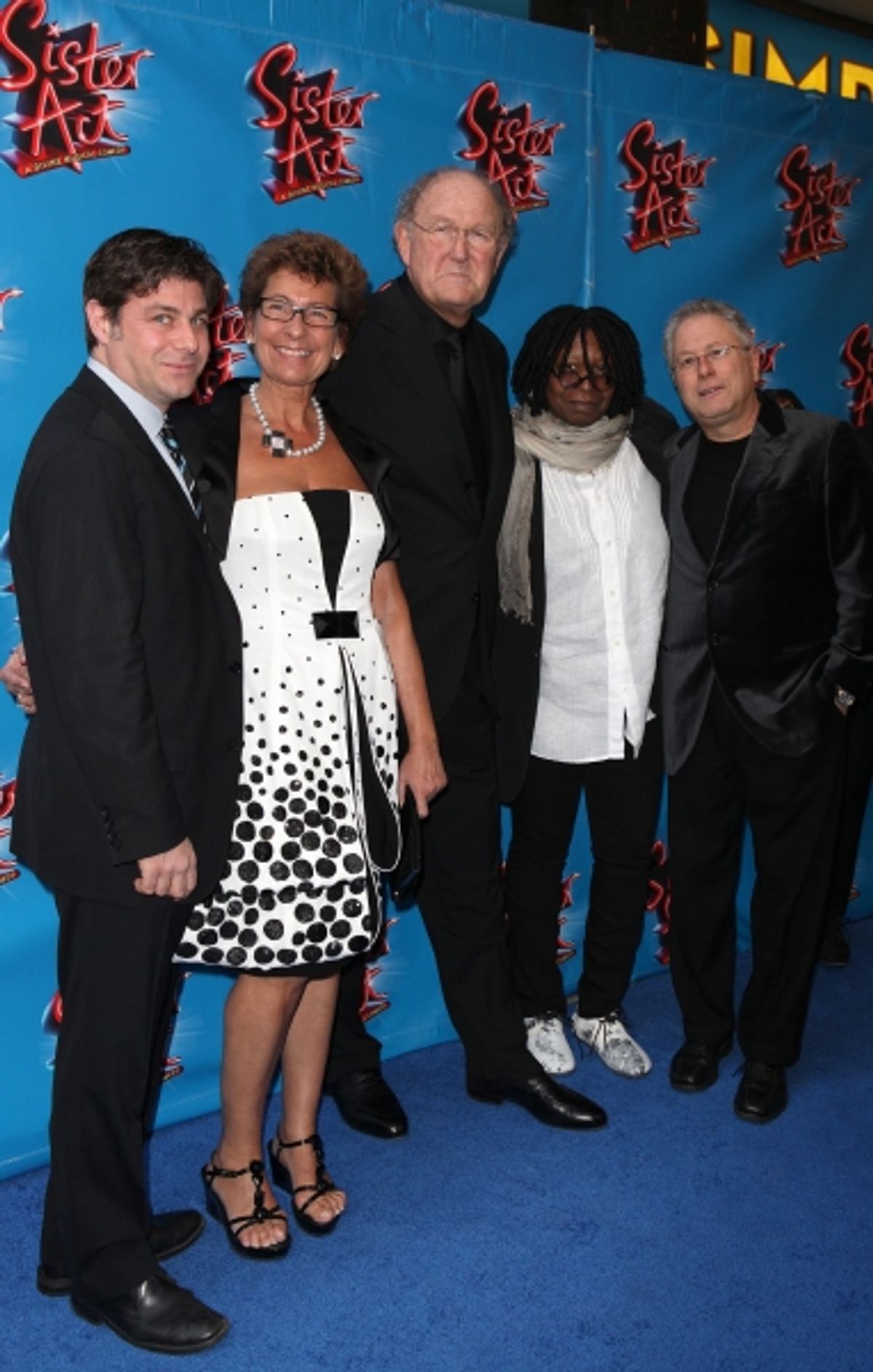 Glenn Slater, Joop Van Den Ende & wife, Whoopi Goldberg & Alan Menken
 at 