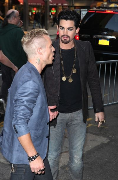 Adam Lambert & date attending the Broadway Opening Night Performance of 'Sister Act'  Photo