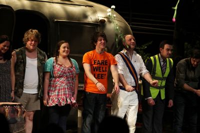 Geraldine Hughes, Danny Kirrane, Charlotte Mills, John Gallagher Jr., Max Baker, Rich Photo