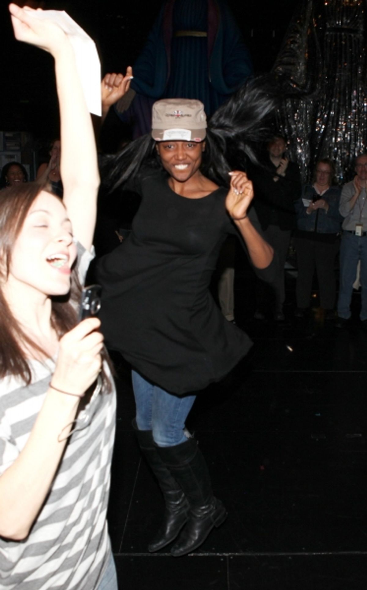 Broadway Debuts: Patina Miller with company debut cast members attending the 'Sister Act'  Broadway Opening Night Performance Gypsy Robe Ceremony for recipient Kevin Ligon at the Broadway Theatre n New York City. at 