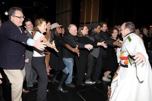 Kevin Ligon with Douglas Carter Beane, Victoria Clark, Patina Miller, Sarah Bolt, Che Photo