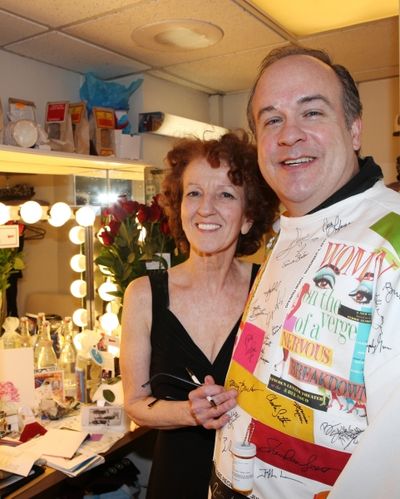 Kevin Ligon & Audrie Neenan (Blessing her dressing room) attending the 'Sister Act'   Photo