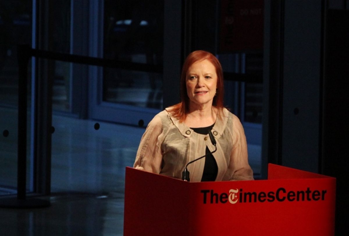  Carol Day introduces Times Talks- Melena Ryzik has a Conversation with Mark Ruffalo at Times Center in New York City.  at 