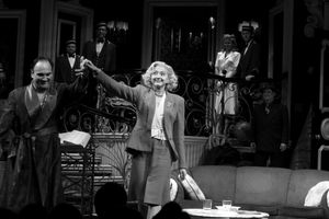 Jim Belushi & Nina Arianda during the Broadway Opening Night Performance Curtain Call for 'Born Yesterday' in New York City. @ BroadwayWorld Jim Belushi & Nina Arianda during the Broadway Opening Night Performance Curtain Call Photo