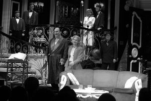 Jim Belushi & Nina Arianda during the Broadway Opening Night Performance Curtain Call for 'Born Yesterday' in New York City. @ BroadwayWorld Jim Belushi & Nina Arianda during the Broadway Opening Night Performance Curtain Call Photo