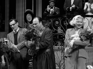 Robert Sean Leonard & Jim Belushi & Nina Arianda during the Broadway Opening Night Performance Curtain Call for 'Born Yesterday' in New York City. @ BroadwayWorld Robert Sean Leonard & Jim Belushi & Nina Arianda during the Broadway Opening Night Pe Photo
