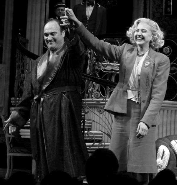 Jim Belushi & Nina Arianda during the Broadway Opening Night Performance Curtain Call Photo