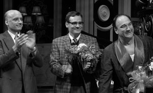 Frank Wood & Robert Sean Leonard & Jim Belushi during the Broadway Opening Night Performance Curtain Call for 'Born Yesterday' in New York City. @ BroadwayWorld Frank Wood & Robert Sean Leonard & Jim Belushi during the Broadway Opening Night Perf Photo