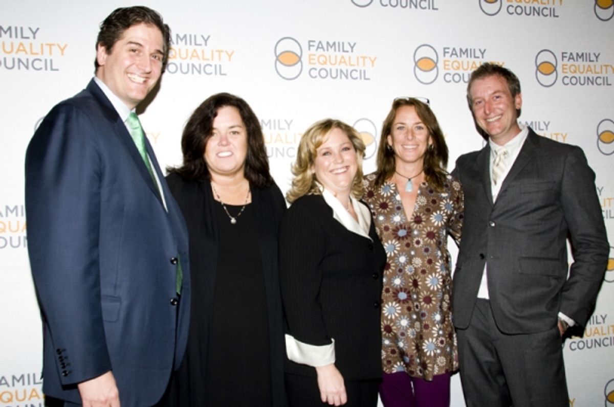 Nick Scandalios, Rosie O'Donnell, Jennifer Chrisler, Tracy Kachtick-Anders at 