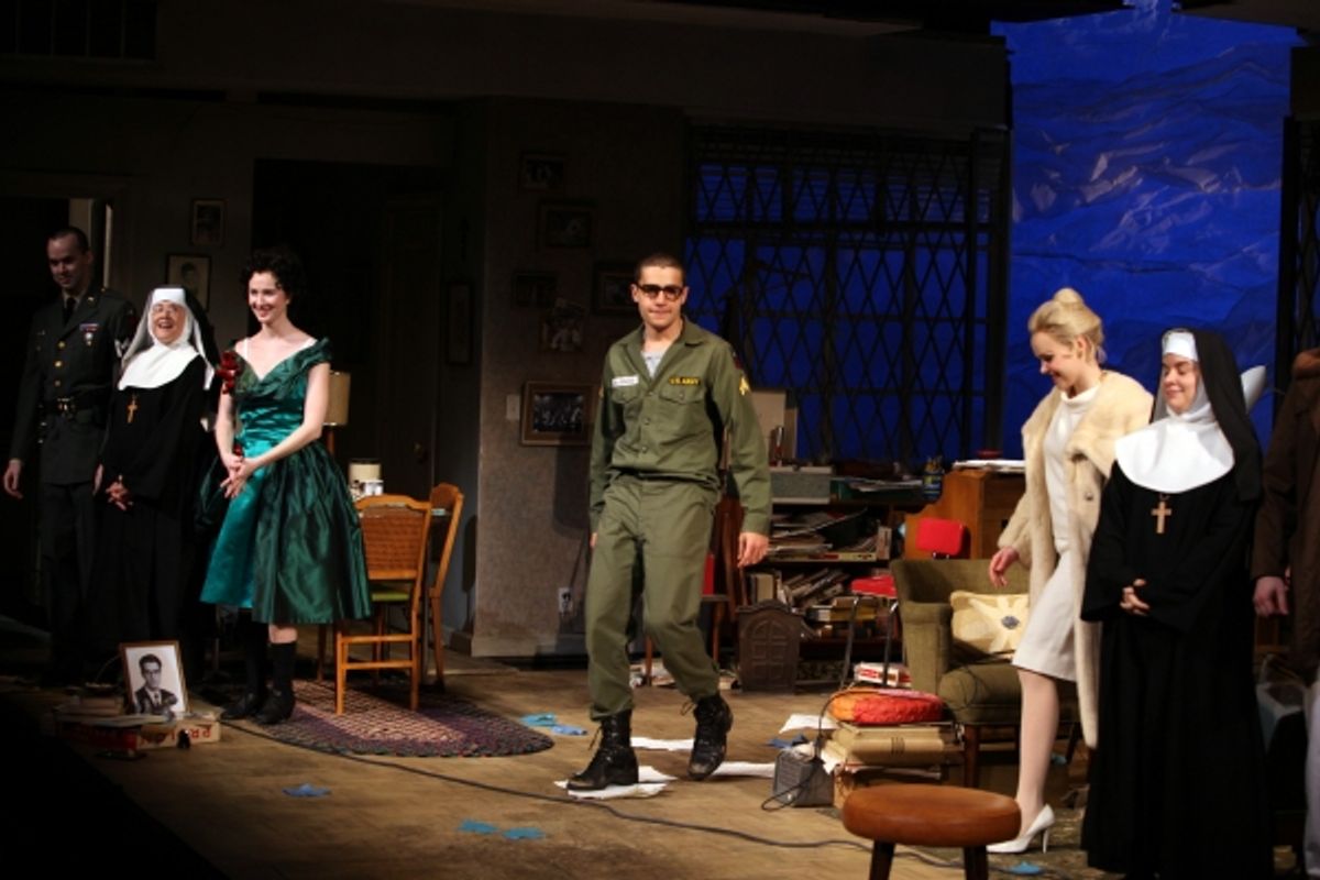 Christopher Abbott & ensemble during the Broadway Opening Night Curtain Call for The House Of Blue Leaves' in New York City. at 