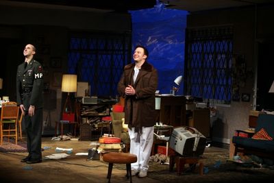 Jimmy Davis & Tally Sessions during the Broadway Opening Night Curtain Call for The H Photo
