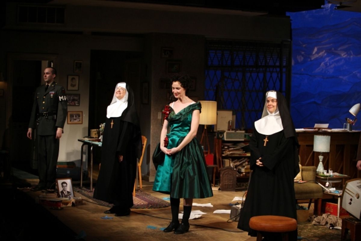 Jimmy Davis, Mary Beth Hurt, Halley Feiffer & Susan Bennett during the Broadway Opening Night Curtain Call for The House Of Blue Leaves' in New York City. at 