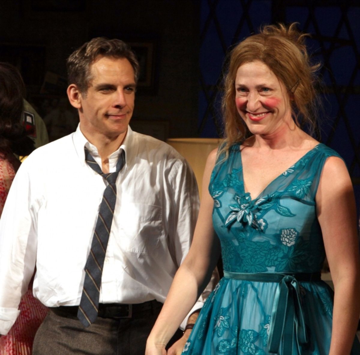 Ben Stiller & Edie Falco during the Broadway Opening Night Curtain Call for The House Of Blue Leaves' in New York City. at 