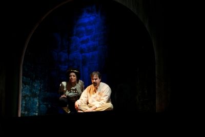 Adrienne Lewis as Saint Monica, Matt Witten Photo