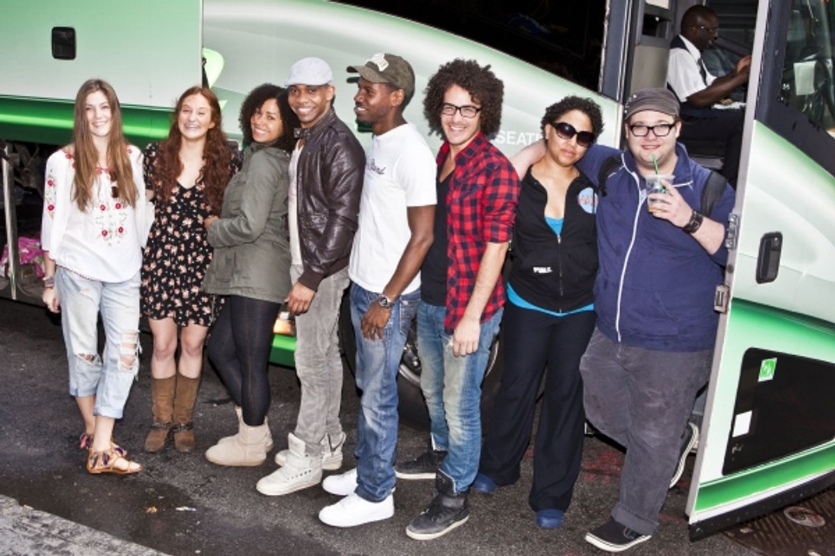 Laura Dreyfuss, Christine Nolan, Tanesha Ross, Corey Bradley, Darius Nichols, John Moauro, Emmy Raver-Lampman and Josh Lamon at 