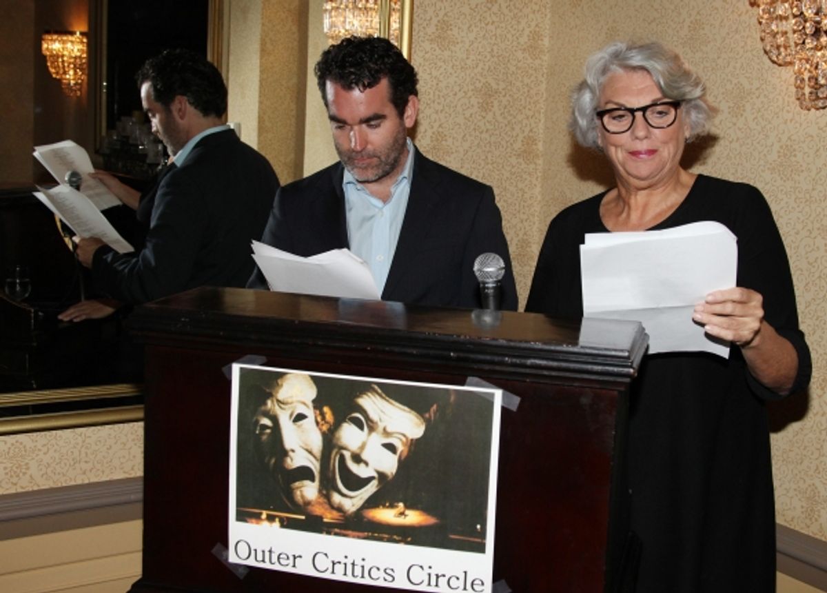 Brian d'Arcy James & Tyne Daly attending the Outer Critics Circle announcement for the 2010-2011 Theater Season Nominees at the Algonquin in New York City. at 