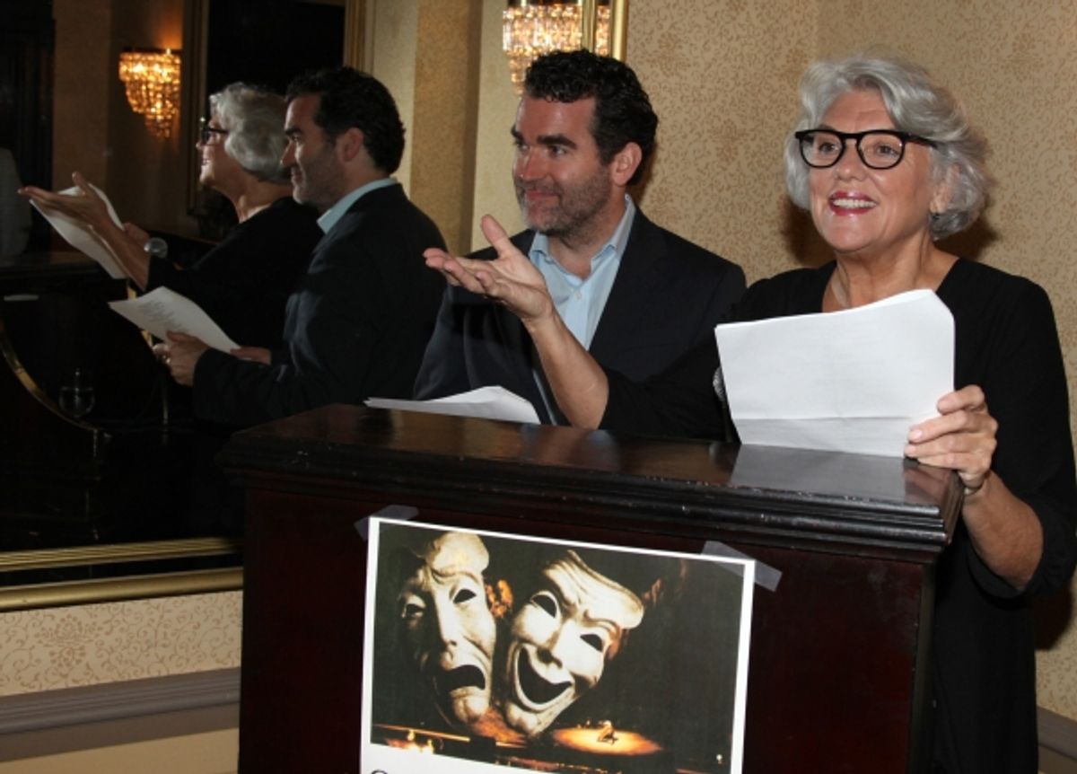 Brian d'Arcy James & Tyne Daly attending the Outer Critics Circle announcement for the 2010-2011 Theater Season Nominees at the Algonquin in New York City. at 