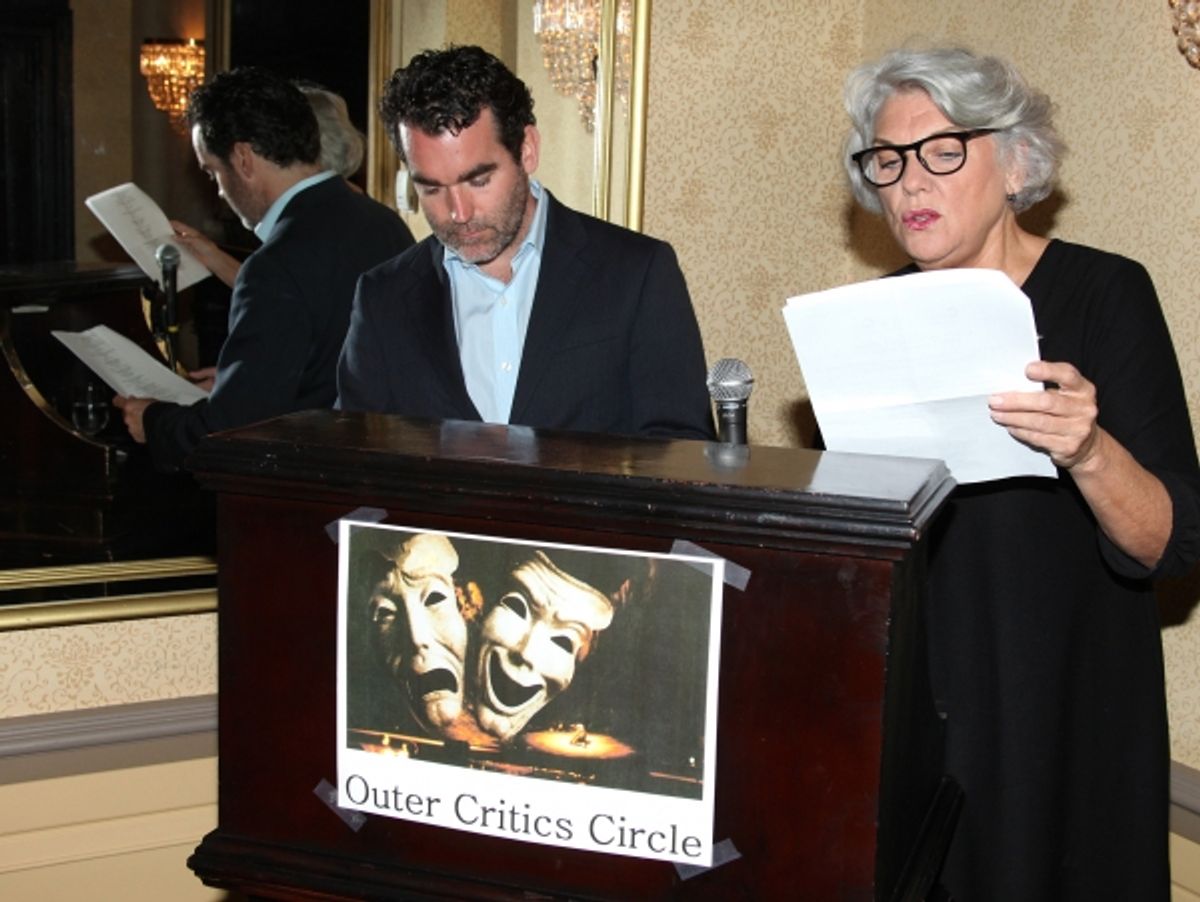 Brian d'Arcy James & Tyne Daly attending the Outer Critics Circle announcement for the 2010-2011 Theater Season Nominees at the Algonquin in New York City. at 
