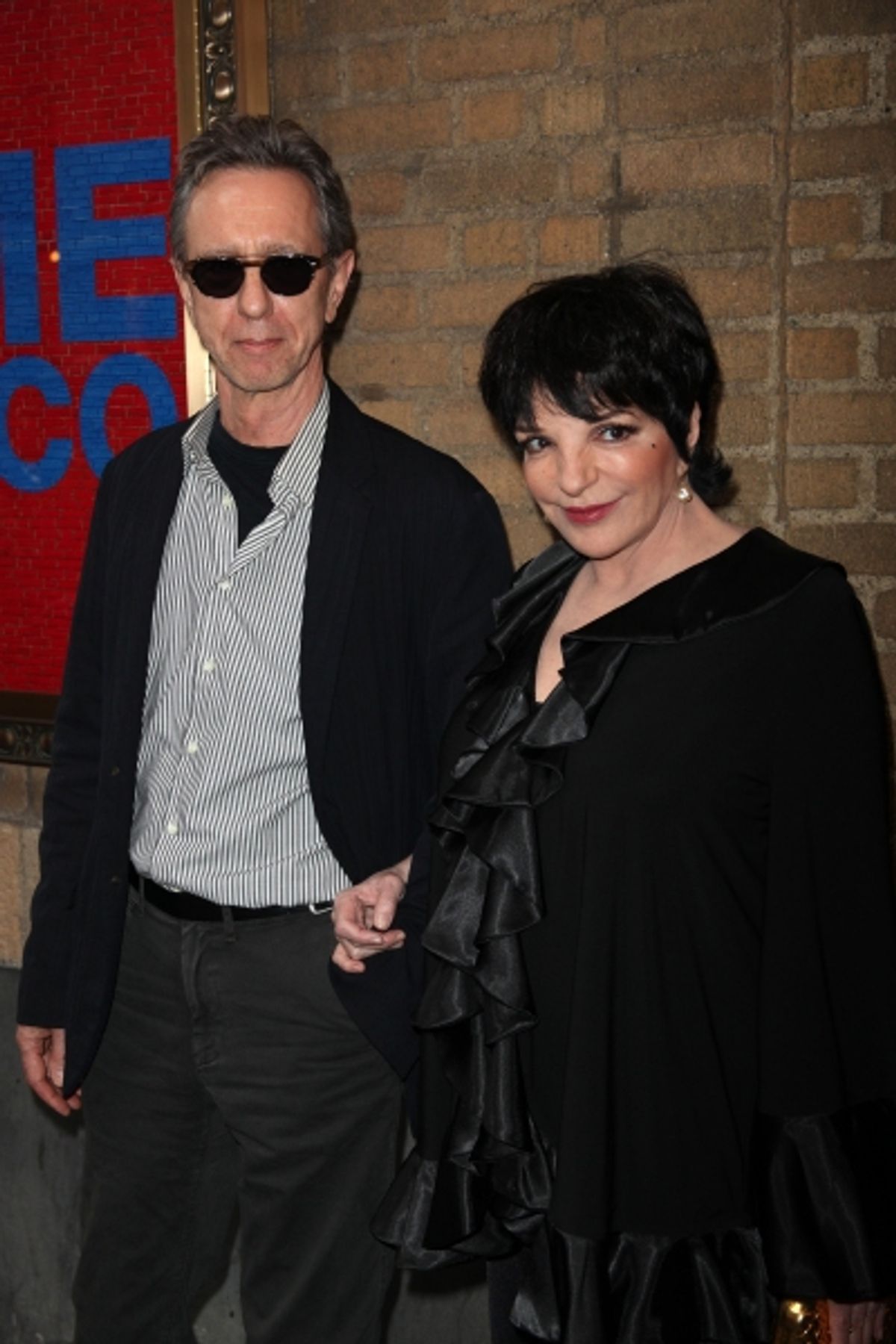 Liza Minnelli & friend Christian attending the Broadway Opening Night Performance of 'The House Of Blue Leaves' at the Walter Kerr Theatre in New York City. at 