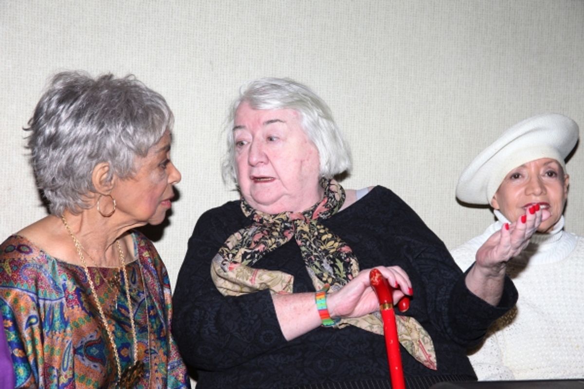 Rubt Dee & Elizabeth McCann attending the New Federal Theatre Press Conference at Trump Place, New York City. at 