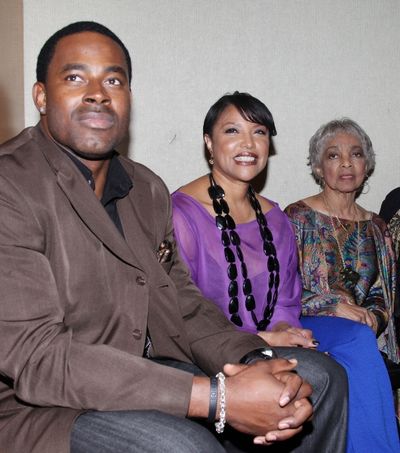 Lamman Rucker, Lynn Whitfield, Ruby Dee attending the New Federal Theatre Press Confe Photo