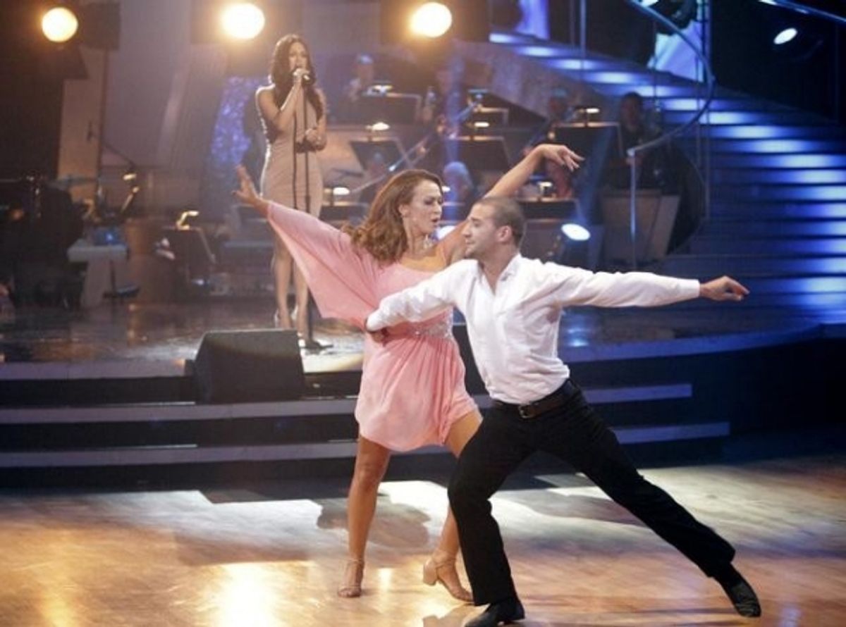 Pia Toscano, Karina Smirnoff, Mark Ballas at 