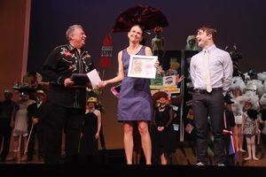 Harvey Fierstein, Sutton Foster, and Daniel Radcliffe Photo