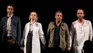 Jim Parsons, Ellen Barkin, Joe Mantello, John Benjamin Hickey attending the Broadway Opening Night Performance for 'The Normal Heart' in New York City. @ BroadwayWorld Jim Parsons, Ellen Barkin, Joe Mantello, John Benjamin Hickey attending the Broadway Photo