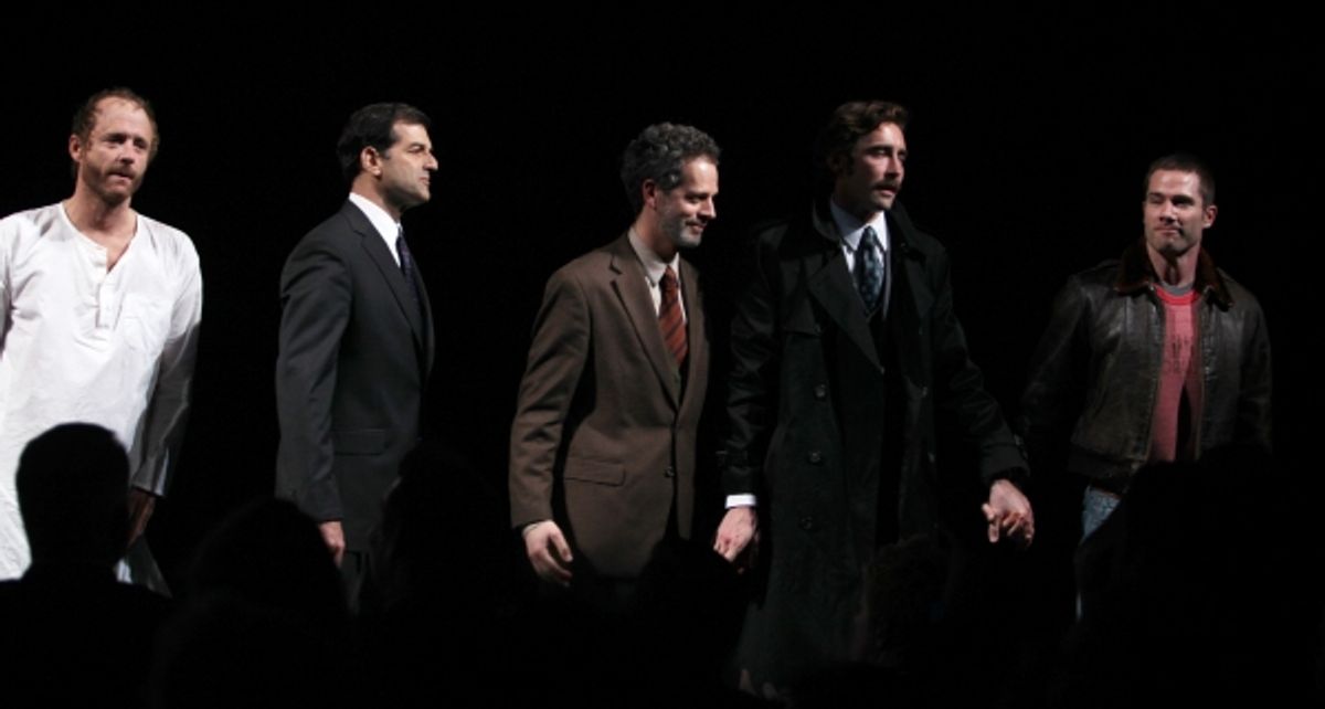 John Benjamin Hickey, Mark Harelik, Patrick Breen, Lee Pace & Luke McFarlane attending the Broadway Opening Night Performance  for 'The Normal Heart' in New York City. at 