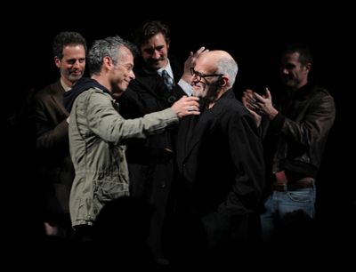 Patrick Breen, Joe Mantello, Lee Pace, Larry Kramer & Luke Macfarlane attending the B Photo