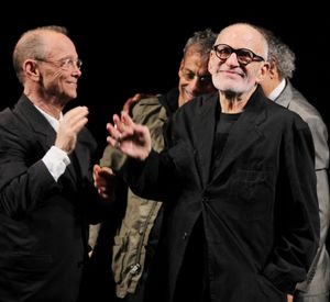 Joel Grey, Joe Mantello, Larry Kramer, George C. Wolfe attending the Broadway Opening Night Performance for 'The Normal Heart' in New York City. @ BroadwayWorld Joel Grey, Joe Mantello, Larry Kramer, George C. Wolfe attending the Broadway Opening Photo