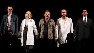 Jim Parsons, Ellen Barkin, Joe Mantello, John Benjamin Hickey, Mark Harelik attending the Broadway Opening Night Performance for 'The Normal Heart' in New York City. @ BroadwayWorld Jim Parsons, Ellen Barkin, Joe Mantello, John Benjamin Hickey, Mark Harelik attending Photo