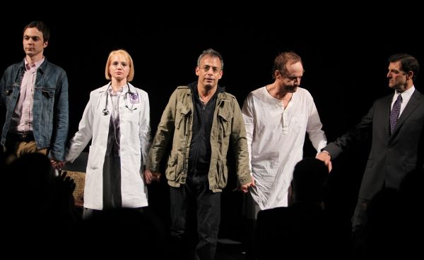 Jim Parsons, Ellen Barkin, Joe Mantello, John Benjamin Hickey, Mark Harelik attending Photo