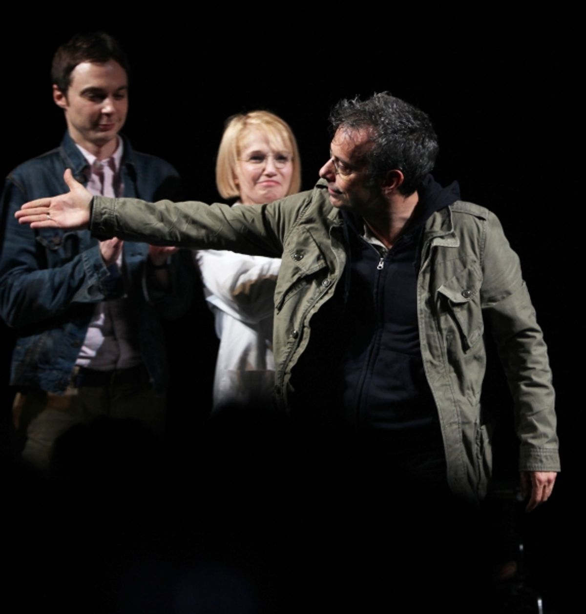 Jim Parsons & Ellen Barkin & Joe Mantello attending the Broadway Opening Night Performance  for 'The Normal Heart' in New York City. at 