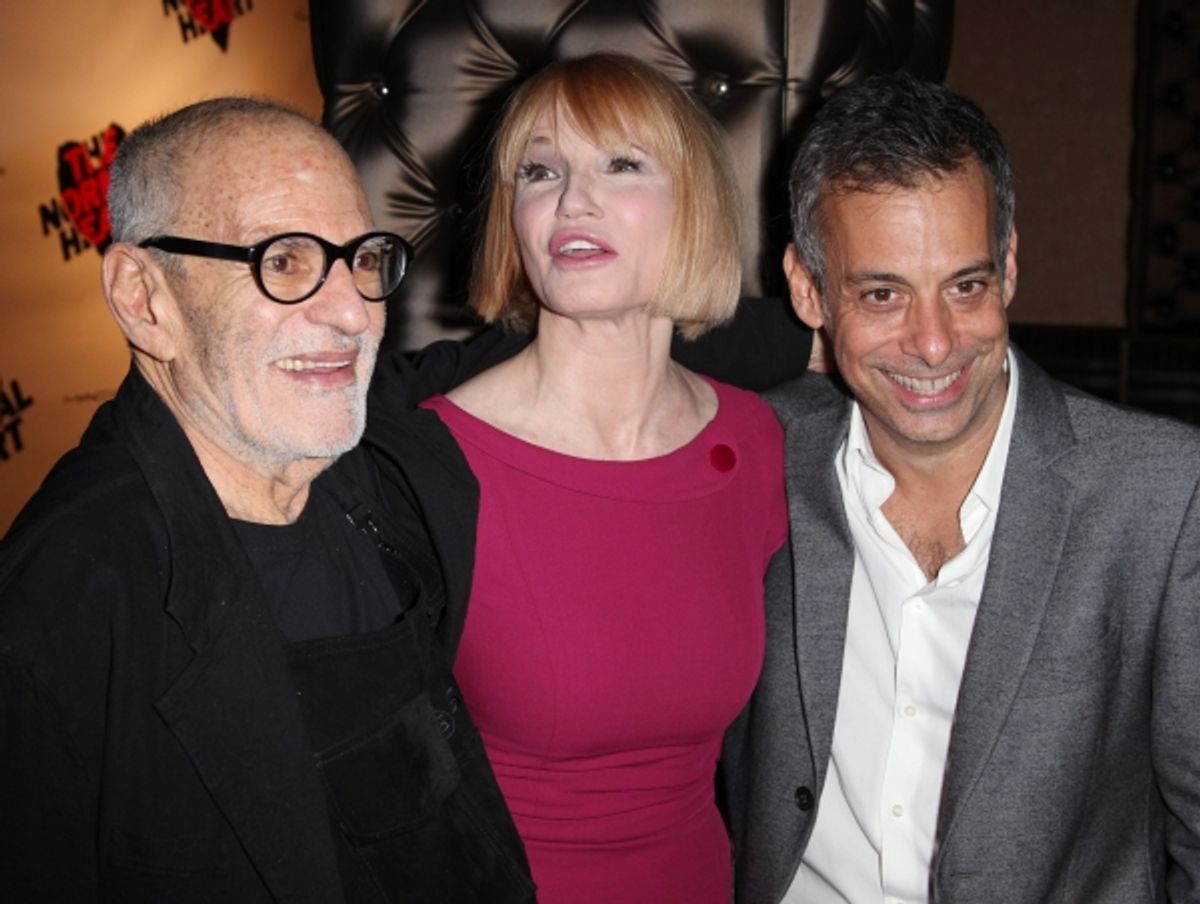 Larry Kramer, Ellen Barkin, Joe Mantello attending the Broadway Opening Night After Party for 'The Normal Heart' in New York City. at 