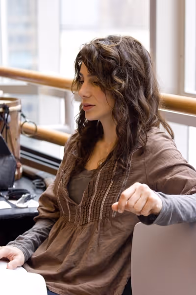 Annie Parisse in rehearsal for the Shakespeare in the Park production of All's Well T Photo