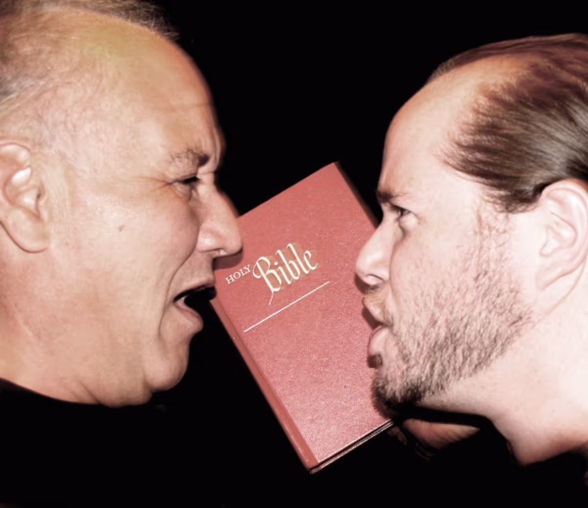 Richard Beall and Matt Ellison at NOW PLAYING:  Theater Company of Lafayette's INHERIT THE WIND