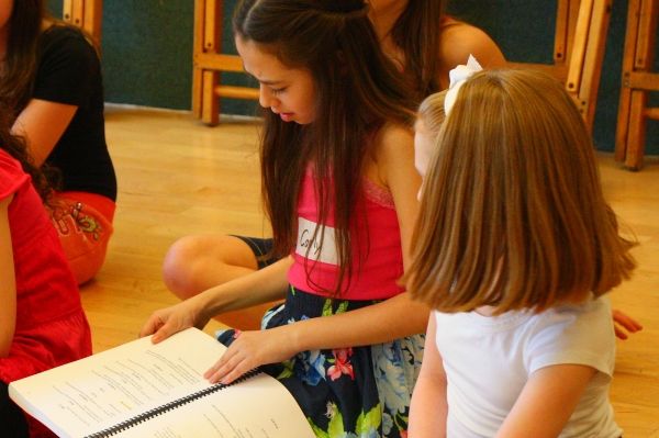 BAA Student Carly Baron examines Madison's Annie script  Photo