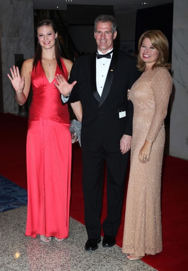 Ayla Brown, Scott Brown, and Gail Huff  attending the White House Correspondents' Ass Photo