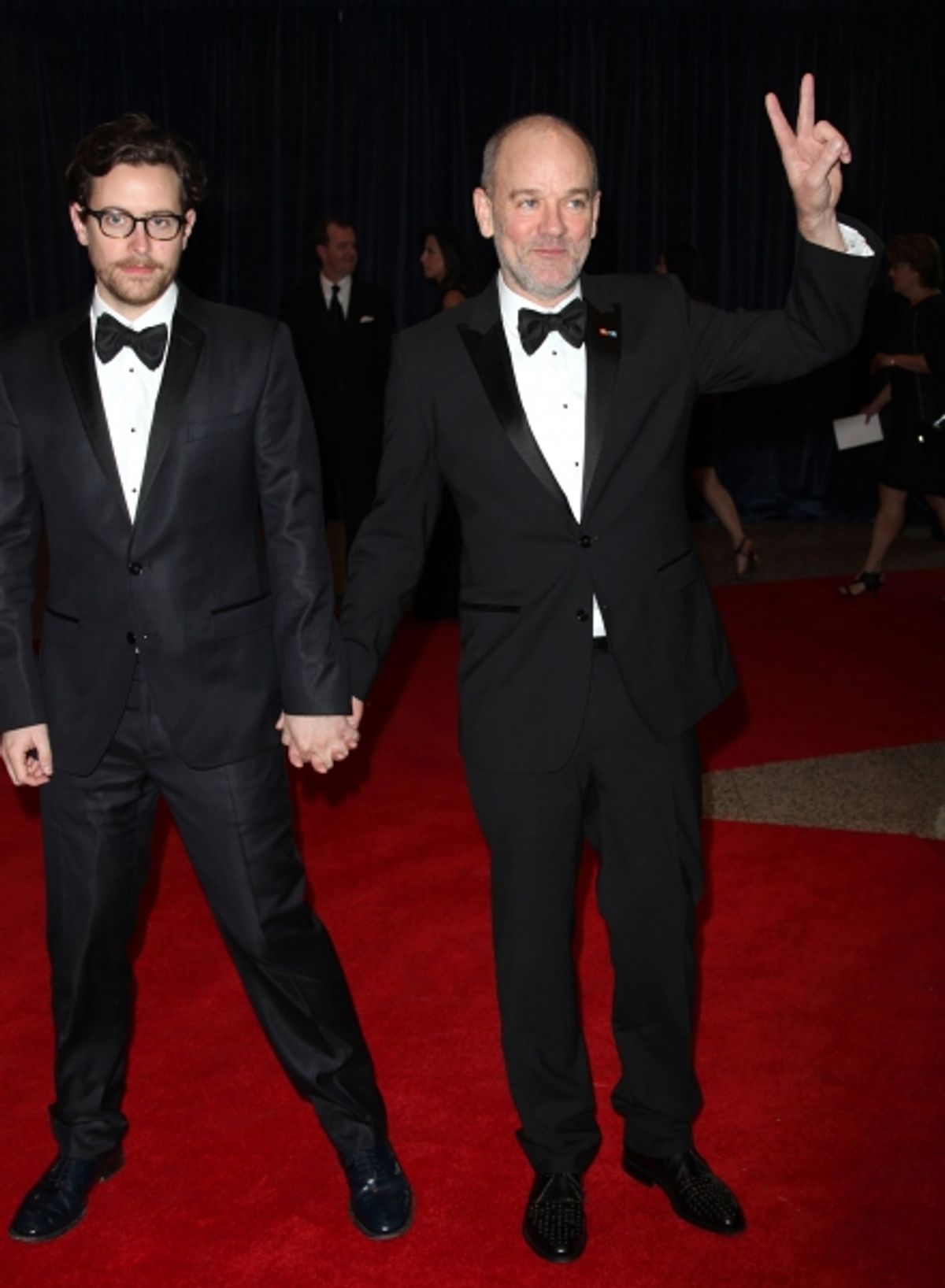 Michael Stipe & Boyfriend attending the White House Correspondents' Association (WHCA) dinner at the Washington Hilton Hotel in Washington, D.C.. Ã‚Â© Walter McBride / WM Photography / Retna Ltd. at 