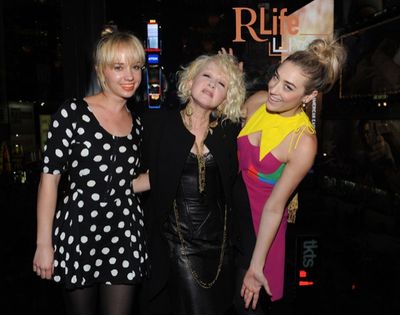 Caitlin Moe, singer/songwriter Cyndi Lauper and DJ Mia Moretti Photo