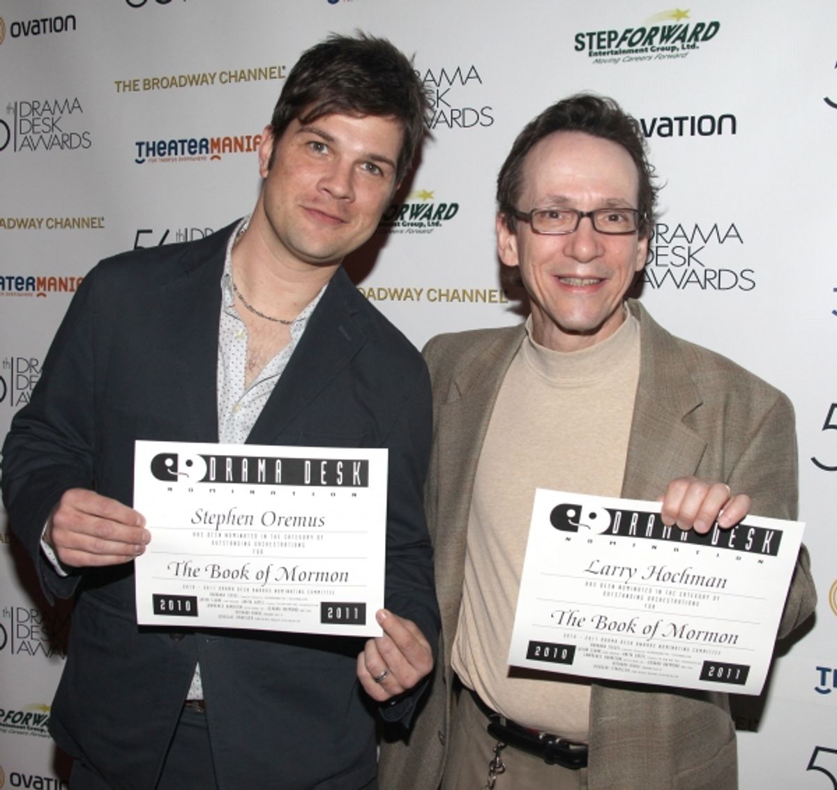 Stephen Oremus & Larry Hochman attending the 56th Annual Drama Desk Award Nominees Reception at Bombay Palace in New York City. at 